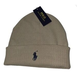 NWT Polo Ralph Lauren Beanie Hat One Size Cuffed Men's